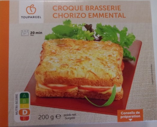 Croque brasserie chorizo emmental Toupargel : photo du produit rappelé le 06/08/2021