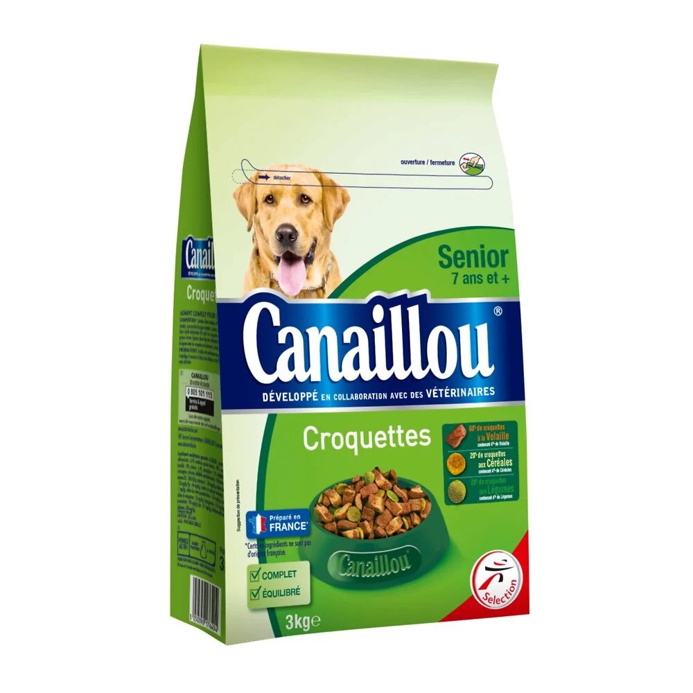 Croquette chien senior Canaillou : photo du produit rappelé le 27/12/2024