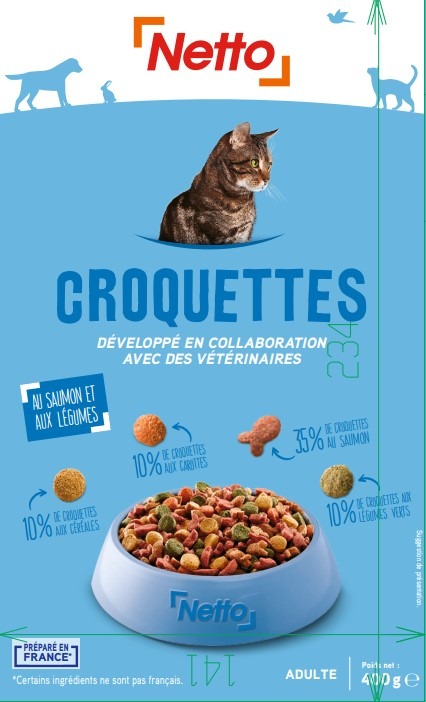 Croquettes pour chat saumon et legumes Netto : photo du produit rappelé le 08/01/2025