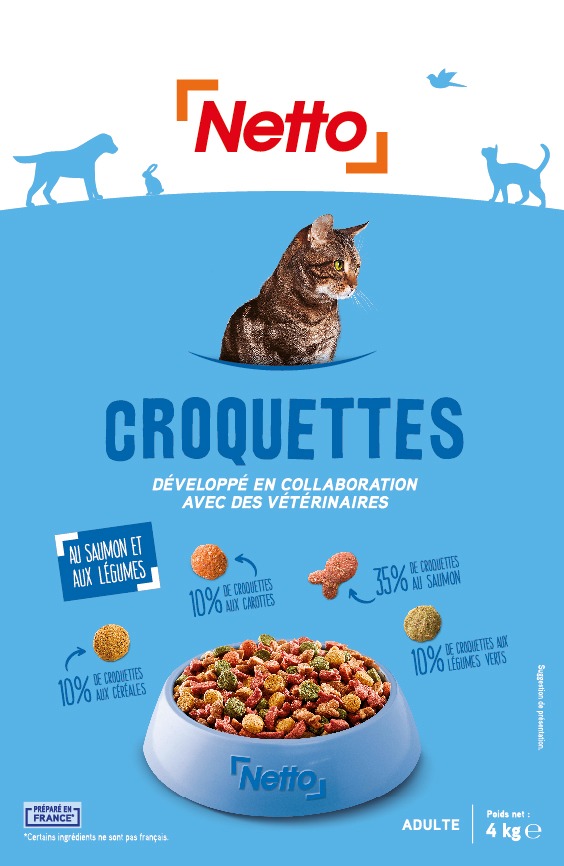 Croquettes pour chat saumon et legumes Netto : photo 3 sur 3 du produit rappelé le 08/01/2025