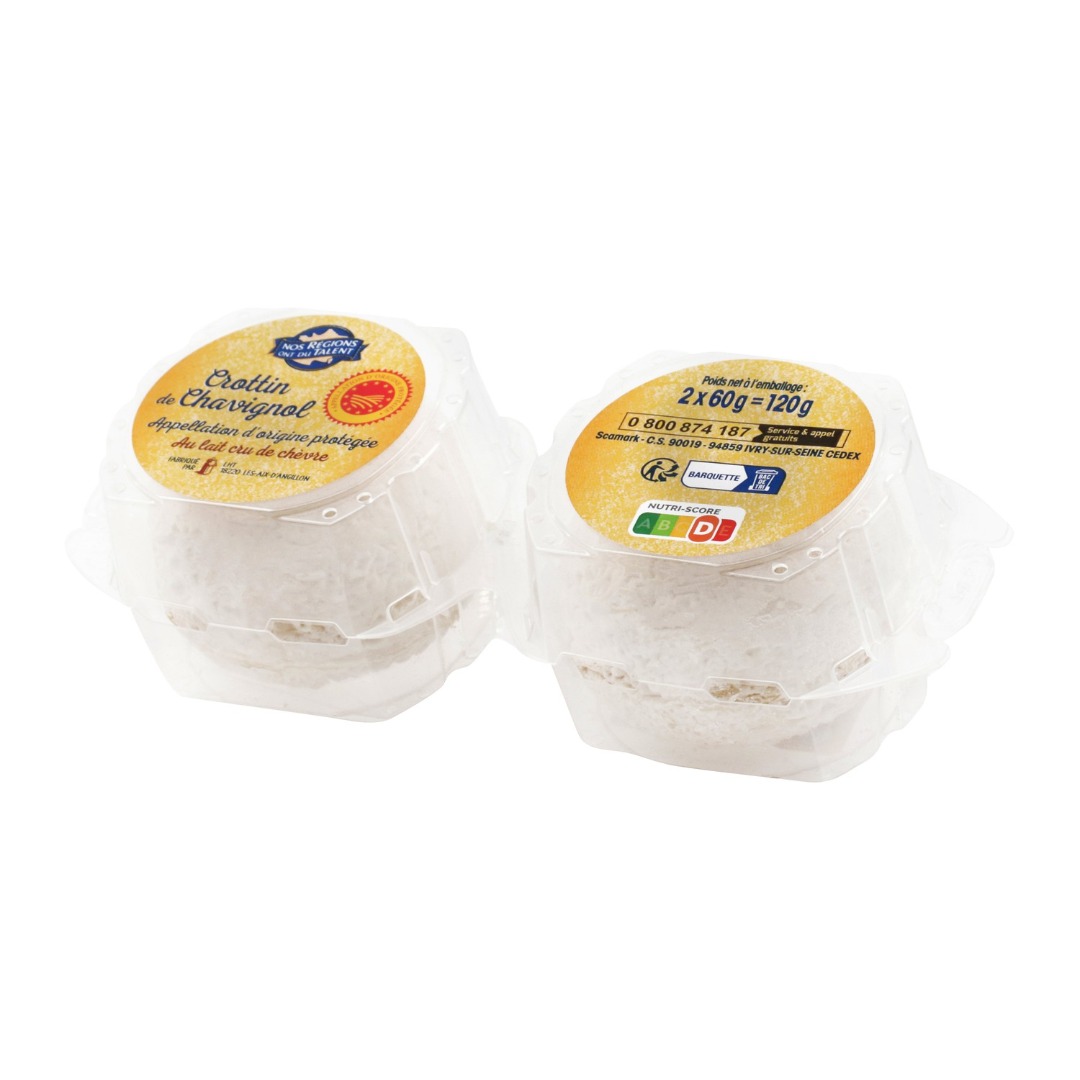 Crottin de chavignol AOP 2x60g Nos Regions Ont du Talent : photo du produit rappelé le 28/06/2024
