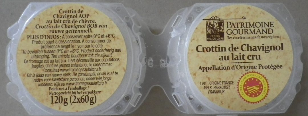 Crottin de chavignol AOP Patrimoine Gourmand : photo du produit rappelé le 24/10/2024