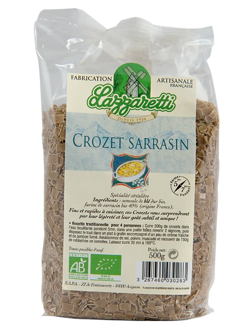 Crozet au sarrasin bio 500gr Lazaretti : photo du produit rappelé le 11/09/2025