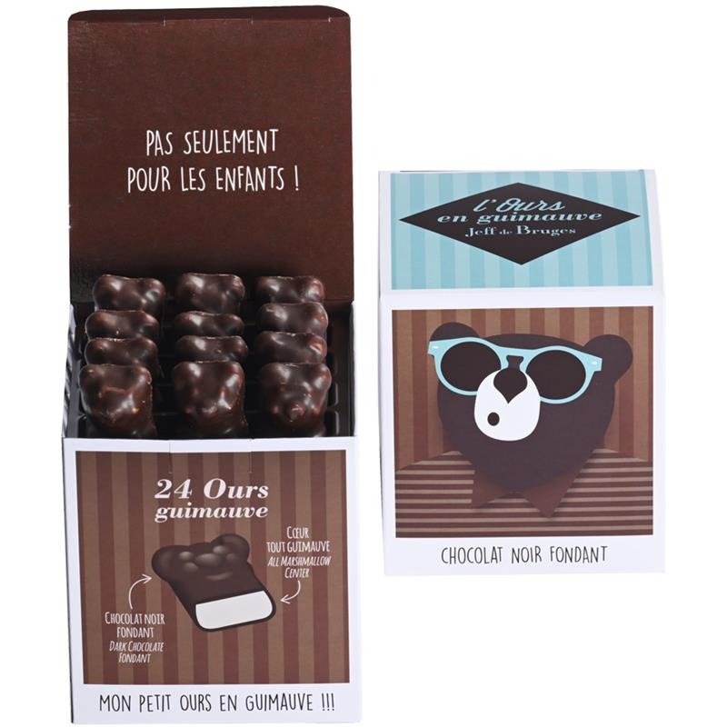 Cube 24 ours guimauve chocolat noir Jeff de Bruges : photo du produit rappelé le 21/10/2022