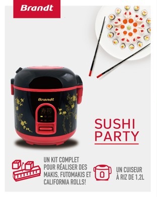 Cuiseur à riz sushi party Brandt : photo 2 sur 2 du produit rappelé le 01/07/2025