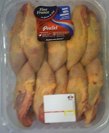 Cuisse de poulet jaune avec portion de dos Fine France : photo du produit rappelé le 05/06/2024