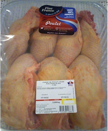 Cuisse de poulet jaune avec portion de dos Fine France : photo 3 sur 3 du produit rappelé le 05/06/2024