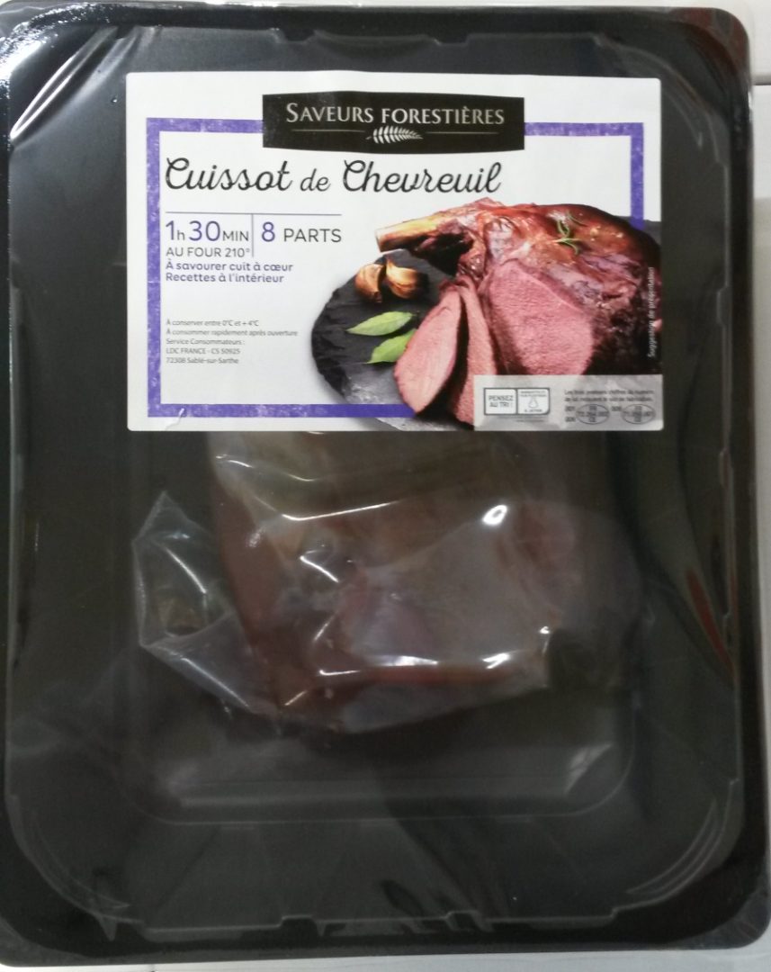Cuissot de chevreuil avec crosse mariné Saveurs Forestieres : photo du produit rappelé le 21/12/2022