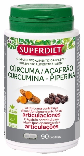 Curcuma / acafrao curcumina - piperina 90 capsulas Superdiet : photo du produit rappelé le 19/07/2021