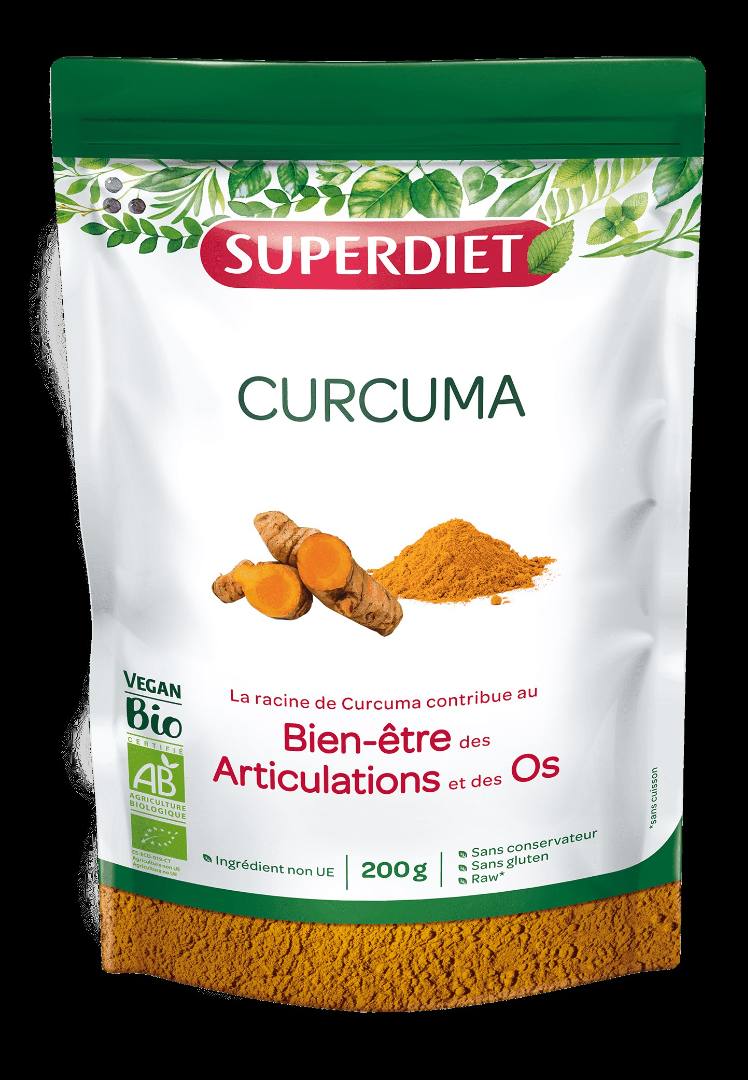 Curcuma bio 200g Superdiet : photo du produit rappelé le 07/10/2021