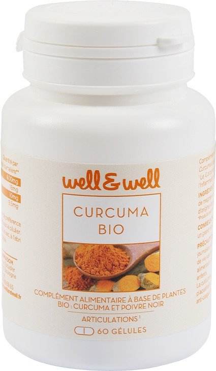 Curcuma bio well&well 60 gélules : photo du produit rappelé le 22/06/2021