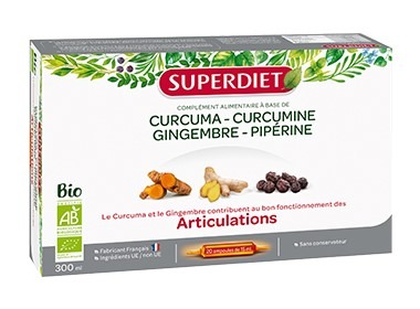 Curcuma curcumine gingembre piperine bio 20x15ml Superdiet : photo du produit rappelé le 19/07/2021