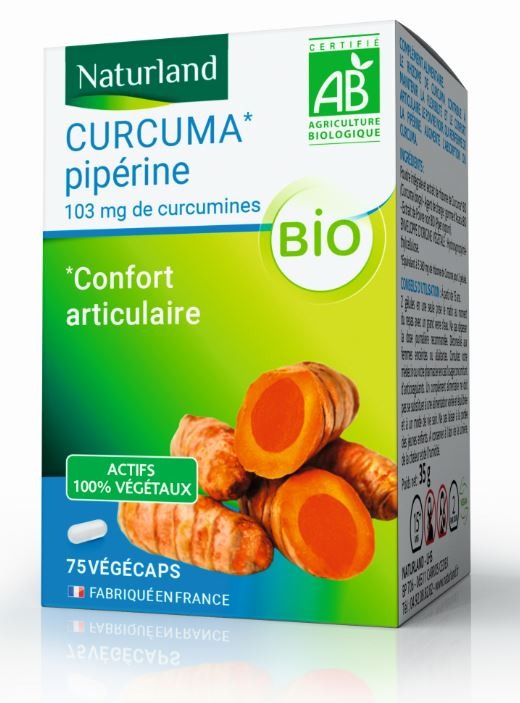 Curcuma & piperine bio Naturland : photo du produit rappelé le 09/06/2021