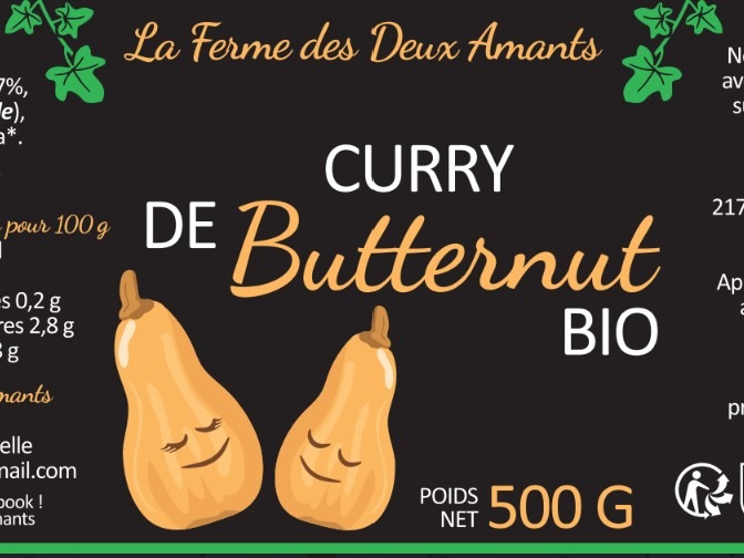 Curry courge pois chiche La Ferme des Deux Amants : photo du produit rappelé le 22/05/2025