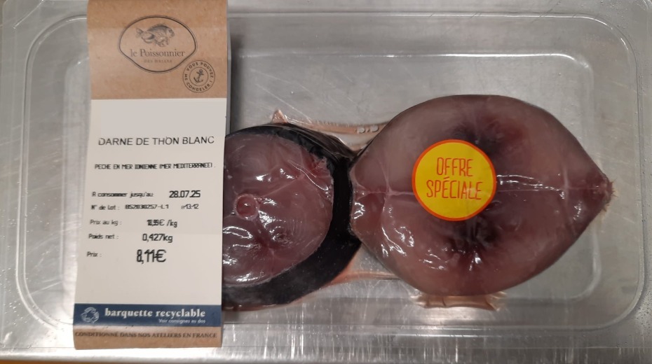Darne de thon blanc Grand Frais / Fresh : photo du produit rappelé le 25/07/2025