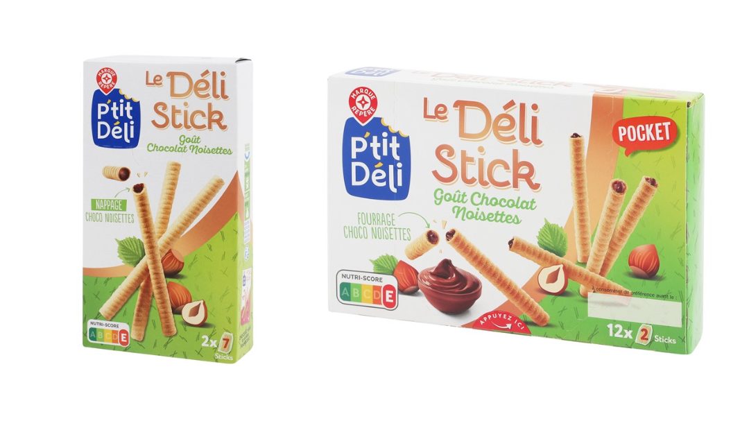 Deli stick fourres chocolat noisette 150g et deli stick nappes P'tit Deli : photo du produit rappelé le 20/06/2022
