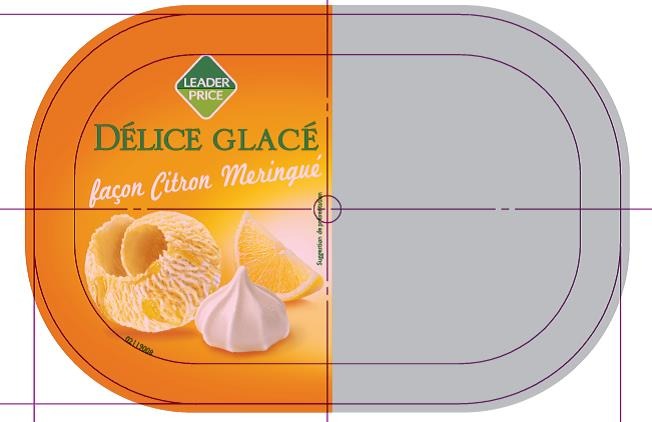 Délice glacé façon citron meringué, 500g / 900ml, leader price : photo du produit rappelé le 03/02/2022