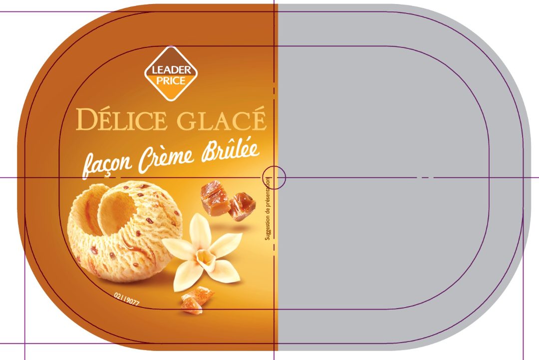 Délice glacé façon crème brulée - 900 ml - leader price : photo du produit rappelé le 07/07/2021