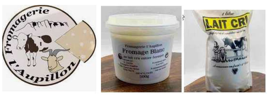 Denrées produites ou distribuées par la ferme : lait, yaourts, fromages : photo du produit rappelé le 27/07/2022