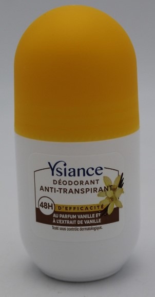 Deodorant bille anti-transpirant au parfum vanille et a l'extrait Ysiance : photo du produit rappelé le 15/03/2024