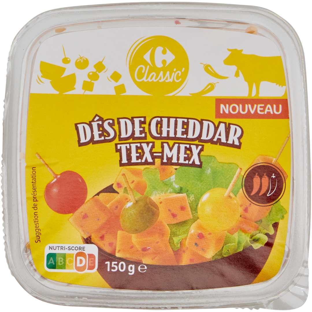 Dés de cheddar tex-mex Carrefour Classic : photo du produit rappelé le 15/09/2025