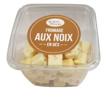Dés de fromage aux noix 120g Petit Marché : photo du produit rappelé le 03/04/2026