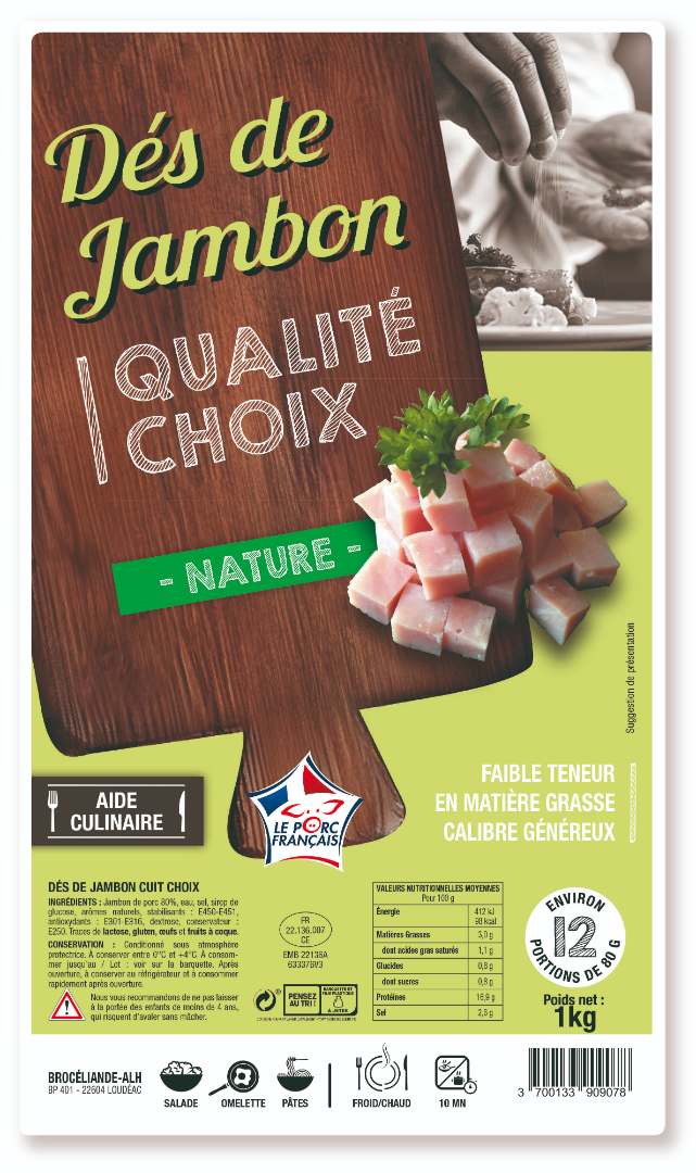 Dés de jambon Brocéliande : photo du produit rappelé le 12/07/2023