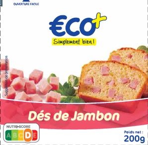 Dés de jambon vpf Eco : photo du produit rappelé le 30/07/2021