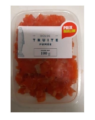 Dès de truite fumée Prix Malin : photo du produit rappelé le 06/01/2023