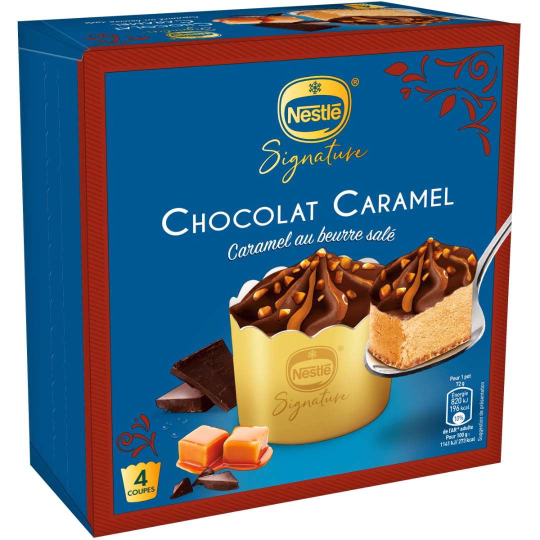 Desserts individuels nestle signature chocolat caramel x4 : photo du produit rappelé le 04/08/2021