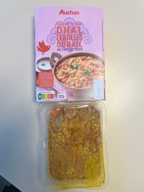 Dhal lentilles corail Auchan : photo 2 sur 2 du produit rappelé le 10/09/2025