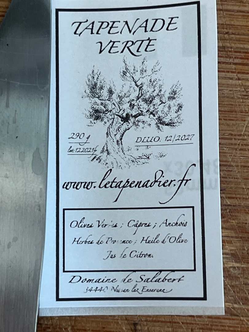 Diverses préparations salées à tartiner Letapenadier : photo du produit rappelé le 19/09/2025