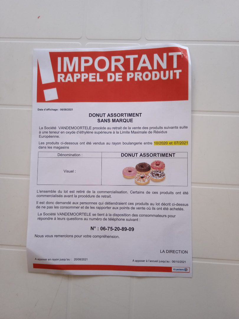 Donuts multi parfums : photo du produit rappelé le 18/08/2021