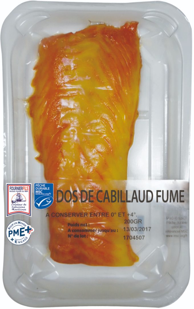 Dos de cabillaud fume 200 gr msc skin msc-c-53427 Fournier Fils : photo du produit rappelé le 24/02/2022