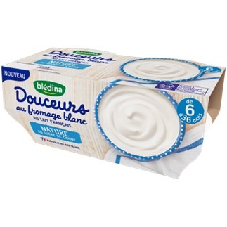 Douceurs au fromage blanc « nature au sucre de canne » Bledina : photo du produit rappelé le 05/07/2023