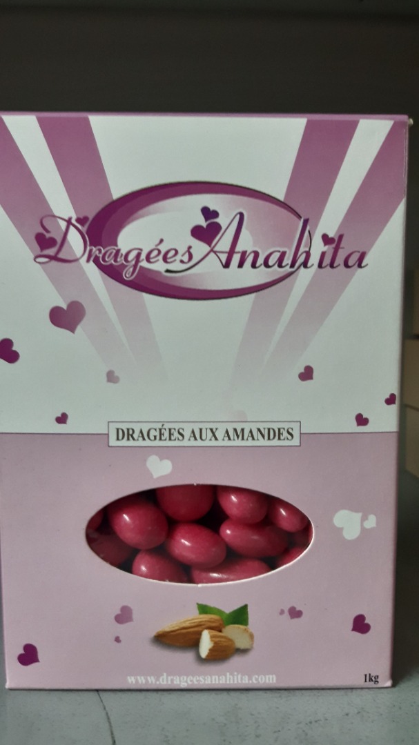 Dragées amande fuchsia 1kg pas cher : photo du produit rappelé le 16/08/2021
