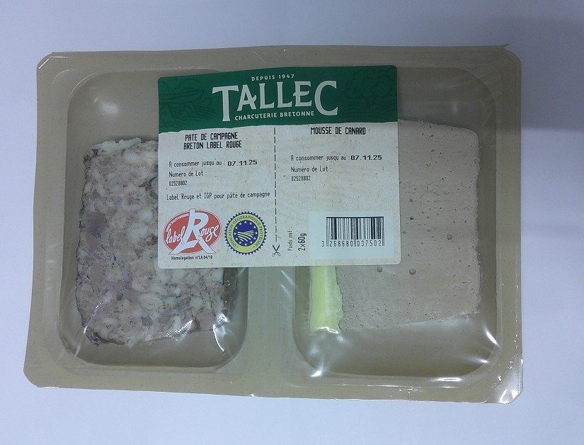 Duo campagne breton IGP lr mousse canard Tallec : photo du produit rappelé le 21/10/2025