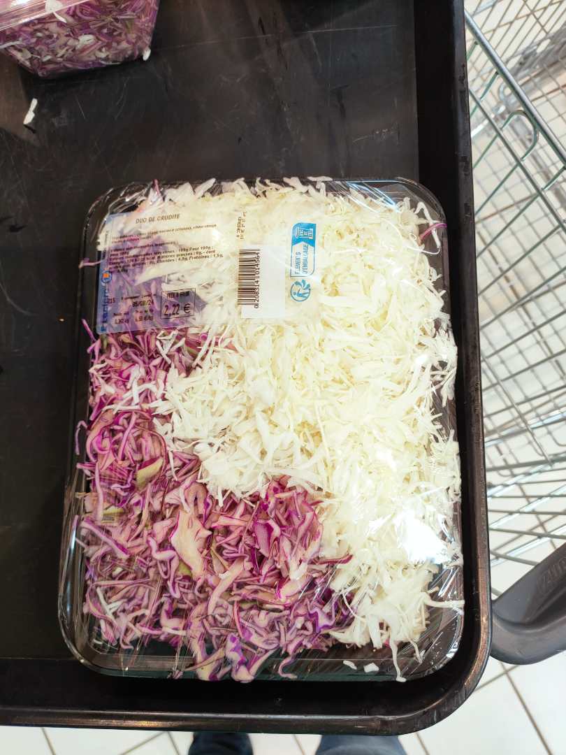 Duo de choux Salade Fabriquee sur Place au Rayon Traiteur : photo du produit rappelé le 09/08/2024