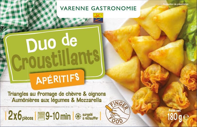 Duo de croustillants apéritifs surgelées 180g Varenne Gastronomie : photo du produit rappelé le 11/10/2021