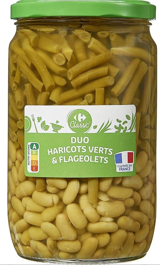 Duo haricots verts & flageolets Carrefour Classic : photo du produit rappelé le 24/10/2024