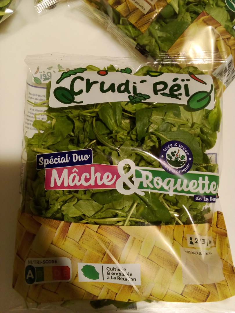 Duo mâche & roquette 100g Crudi Peï : photo du produit rappelé le 18/02/2026