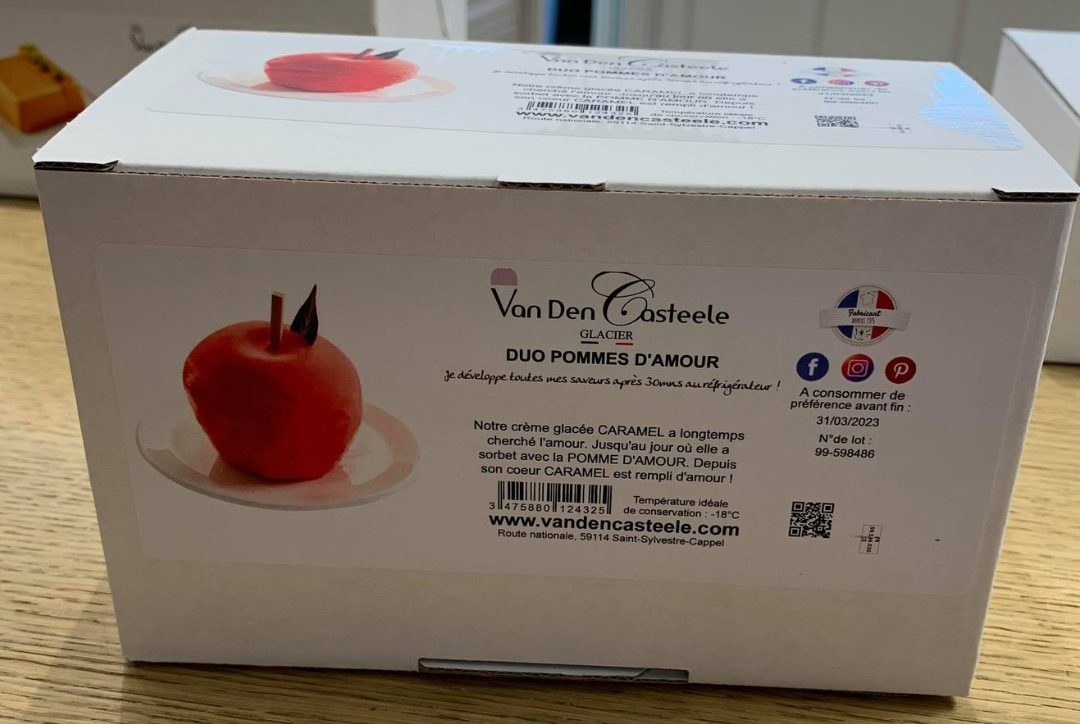Duo pommes d'amour Van Den Casteele : photo du produit rappelé le 29/07/2021