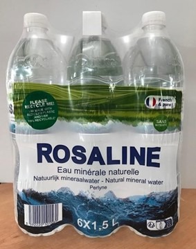 Eau minerale naturelle Rosaline : photo du produit rappelé le 24/11/2025