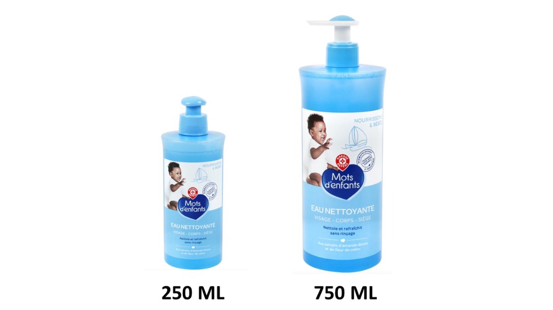 Eau nettoyante bebe 250ml et 750ml Mots d’Enfants : photo du produit rappelé le 11/01/2023