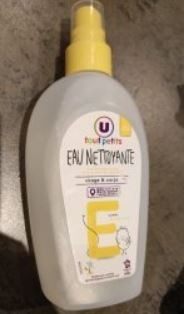 Eau nettoyante bébé U Tout Petit : photo du produit rappelé le 28/03/2023