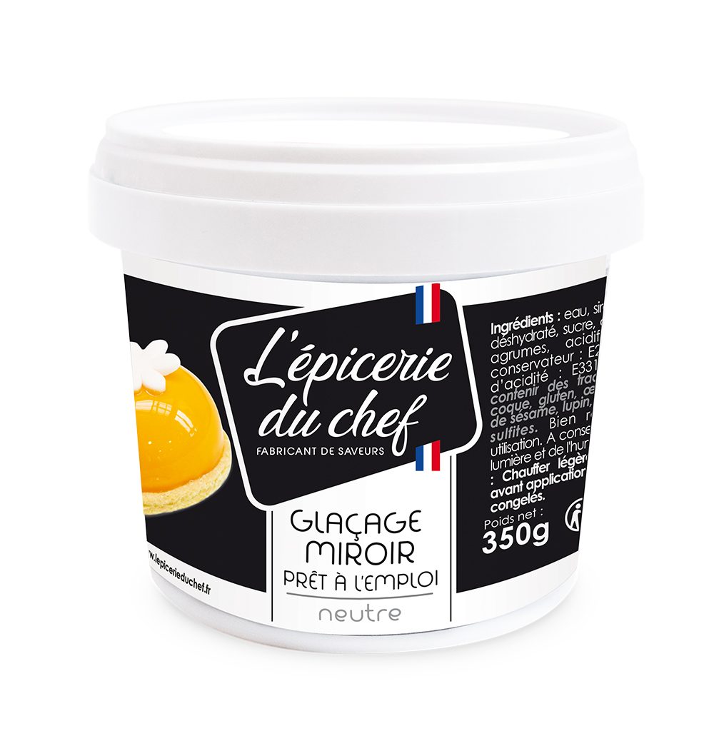 Edc8741-glaçage miroir neutre prêt à l'emploi 350g L'Epicerie du Chef : photo du produit rappelé le 21/12/2021