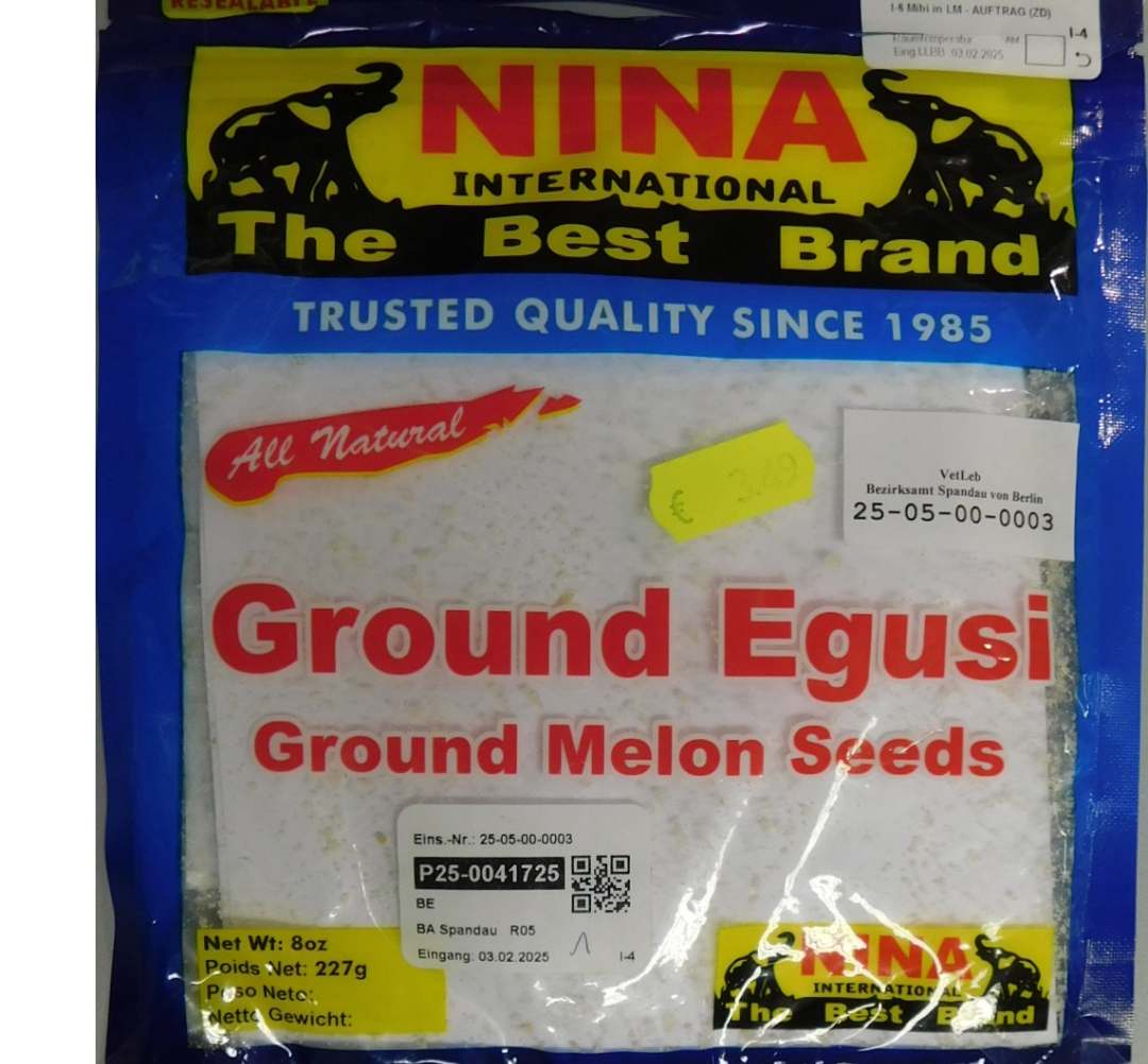 Egusi moulu - graines de melon moulues Nina International : photo du produit rappelé le 25/02/2025