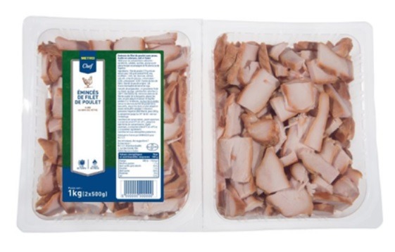 Emince filet poulet fume 2*500g Metro Chef : photo du produit rappelé le 22/05/2023