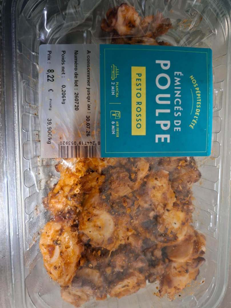 Emincés de poulpe pesto rosso Grand Frais : photo du produit rappelé le 04/08/2026