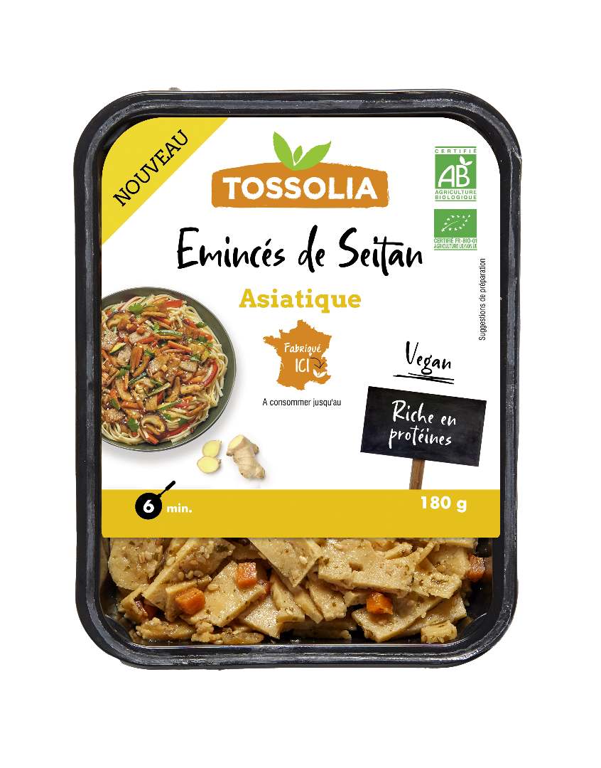 Emincés seitan asiatique Tossolia : photo du produit rappelé le 21/10/2025